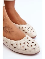 Ažurové Lesklé Baleríny Dámské Bežové Visionary Ažurové Lesklé Baleríny Dámské Bežové Visionary