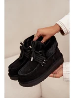 Dámské sněhule z přírodní semiš D.Franklin DFSH375006 Černé