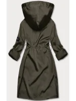 Tenký dámský přehoz přes oblečení v khaki barvě s kapucí (B8118-11) Tenký dámský přehoz přes oblečení v khaki barvě s kapucí (B8118-11)