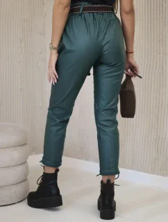 Voskované kalhoty s páskem zelený