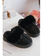 Dětské pantofle s kožíškem, Black Birasta