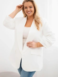 Dámská sako Plus Size elegantní ecru