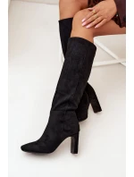 Dámské kotníkové boty Zamira na sloupkovém podpatku – černé