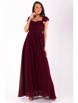 Dámské šaty EVA&LOLA s rukávkem dlouhé bordó - Bordó / S - EVA&LOLA Dámské šaty EVA&LOLA s rukávkem dlouhé bordó - Bordó / S - EVA&LOLA