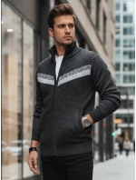 Pánský rozepínací svetr tmavě šedý FashionStreet WX2260z