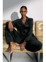 Sensual Velour Wide Leg Trousers 01 - BLACK - TRIUMPH BLACK - TRIUMPH