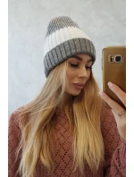Fleecová čepice Bojana K265 šedá+bílá Fleecová čepice Bojana K265 šedá+bílá