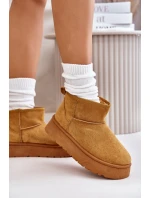 Nízké dámské sněhule na platformě s teplou podšívkou Camel Saldren