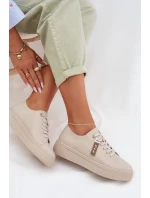 Dámské tenisky z pravé kůže D&A GR61-5591 Béžové