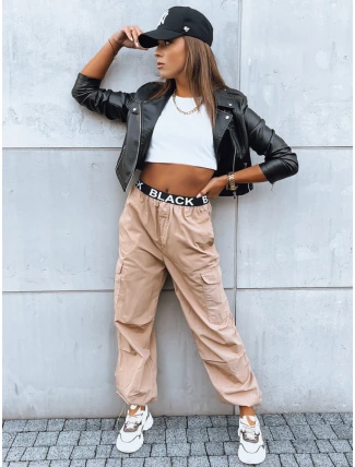 DAVOS dámské padákové kalhoty béžové FashionStreet UY1672 DAVOS dámské padákové kalhoty béžové FashionStreet UY1672