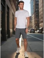 Pánské tmavě šedé teplákové kraťasy FashionStreet SX2487