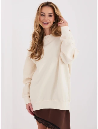 Bawełniana damska bluza basic Goodlookin ecru (A1047)