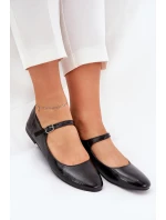 Lakované Baletky S Páskem Černé Arrivara