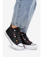 Kožené Vysoké Tenisky Dámské GOE RR2N4101 Černé