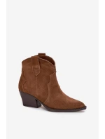 Nazouvací dámské kovbojky z přírodního semiše camel Beretta