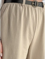 Dámské tepláky chinos s páskem béžové FashionStreet UY2549