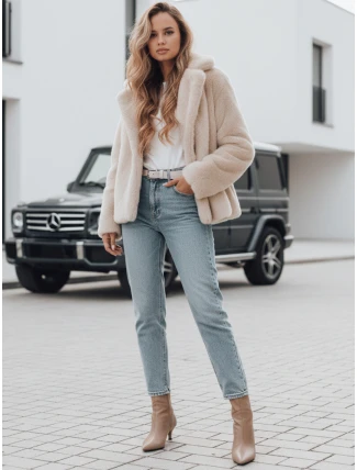 Dámský kožich GLAMFLUFFY krátký béžový FashionStreet TY4984