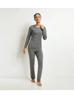 Dámské modalové pyžamo set DIM MODAL PYJAMAS SET - DIM - šedá
