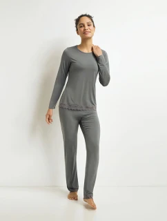 Dámské modalové pyžamo set DIM MODAL PYJAMAS SET - DIM - šedá