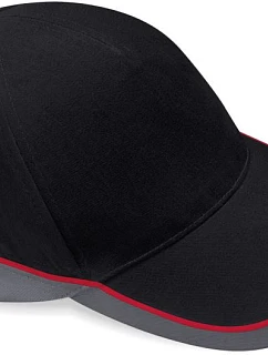 Beechfield B 171 5 panelová týmová závodní kšiltovka 53.0171 black/graphite grey/classic red
