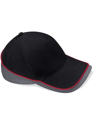 Beechfield B 171 5 panelová týmová závodní kšiltovka 53.0171 black/graphite grey/classic red