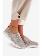 Semišové nazouvací boty Béžovo-zlatá Inez