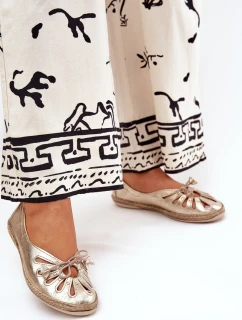 Ploché baleríny z přírodní kůže Zazoo 10179 zlaté