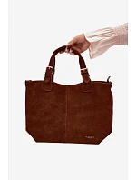 Kožená kabelka z imitace semiše Camel Clarette