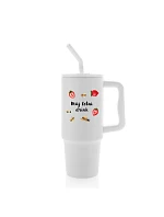 Personalizovaná nerezová termoska s barevným víčkem s letním mixem Personalizovaná nerezová termoska s barevným víčkem s letním mixem