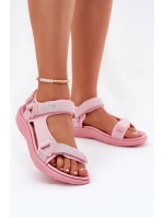 Dámské Sandály Materiálové Na Suché Zipy Lee Cooper LCW-25-34-3561L Růžové