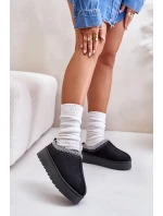 Sněhule Dámské Na Platformě Zateplené Kožíškem Černé Remenia Sněhule Dámské Na Platformě Zateplené Kožíškem Černé Remenia