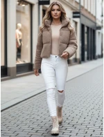 Dámská zimní bunda krátká alpaka CELESTIAL camel FashionStreet TY4482z