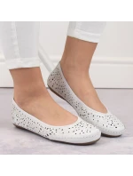 Kožená pohodlná polobotka Rieker W RKR649 bílá