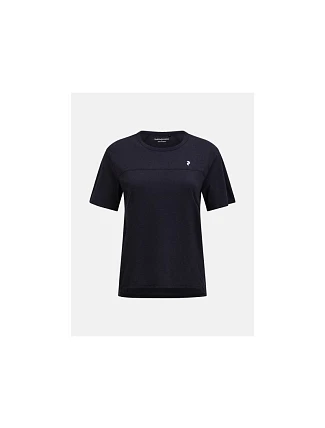 Tričko PEAK PERFORMANCE W Trail Wool Blend SS, černé Tričko PEAK PERFORMANCE W Trail Wool Blend SS, černé
