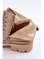 Dámské Traperové Boty Na Zip Bežové Apolosi