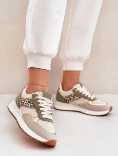 Dámské Sportovní Boty S Panterem Na Platformě Zelené Davinara