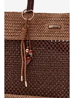 Velká Pletená Nákupní Taška s Přívěskem Hnědá Lucette