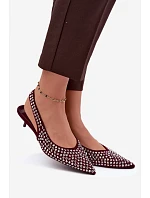 Dámské sandály Kitten Heel s přezkami bordó Madden Dámské sandály Kitten Heel s přezkami bordó Madden
