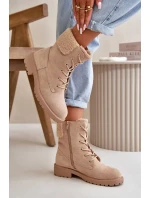 Dámské Zateplené Kotníkové Boty Workery Na Zip Béžové Mivael Dámské Zateplené Kotníkové Boty Workery Na Zip Béžové Mivael