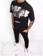 Pánské tričko s potiskem černé FashionStreet RX4845