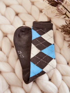 Mládežnické vysoké kostkované ponožky 5-balení vícebarevné