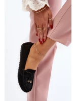 Dámské klasické černé semišové mokasíny Ontala