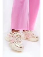 Dámské Kožené Tenisky Na Masivní Podešvi GOE RR2N4031 Béžové Dámské Kožené Tenisky Na Masivní Podešvi GOE RR2N4031 Béžové