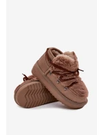 Dětské mládežnické sněhule s kožíškem DFranklin DFSH370011 hnědé