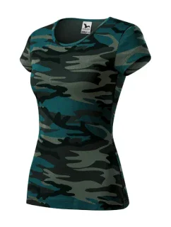 Camo Pure tričko dámské camouflage petrol
