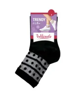 Dámské ponožky s ozdobným lemem TRENDY COTTON SOCKS - BELLINDA - černá