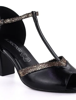 Lodičky s otevřenou špičkou černé M.Daszynski SA107-37