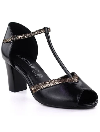 Lodičky s otevřenou špičkou černé M.Daszynski SA107-37