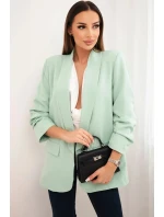 Bunda s klopou elegantní světlá máta