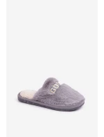 Dámské Pantofle S Kožíškem A Nápisem Šedé Kalelia